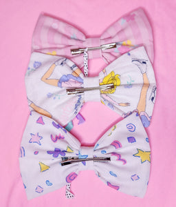 90's doll curly ribbon hair bow