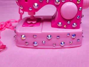 Hot pink sewing machine chunky bling maximalist necklace