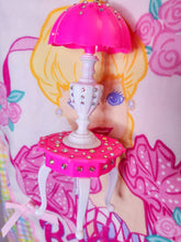 Load image into Gallery viewer, Hot pink table lamp dollhouse chunky bling maximalist necklace