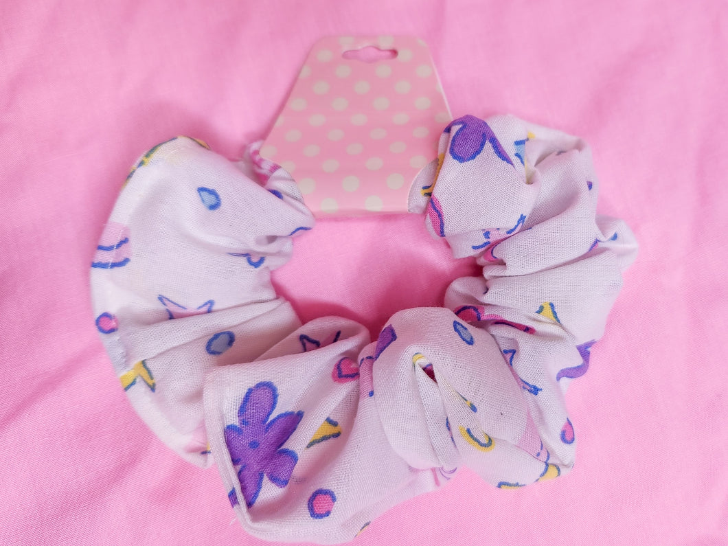 90's memphis doodle dollcore upcycled scrunchie