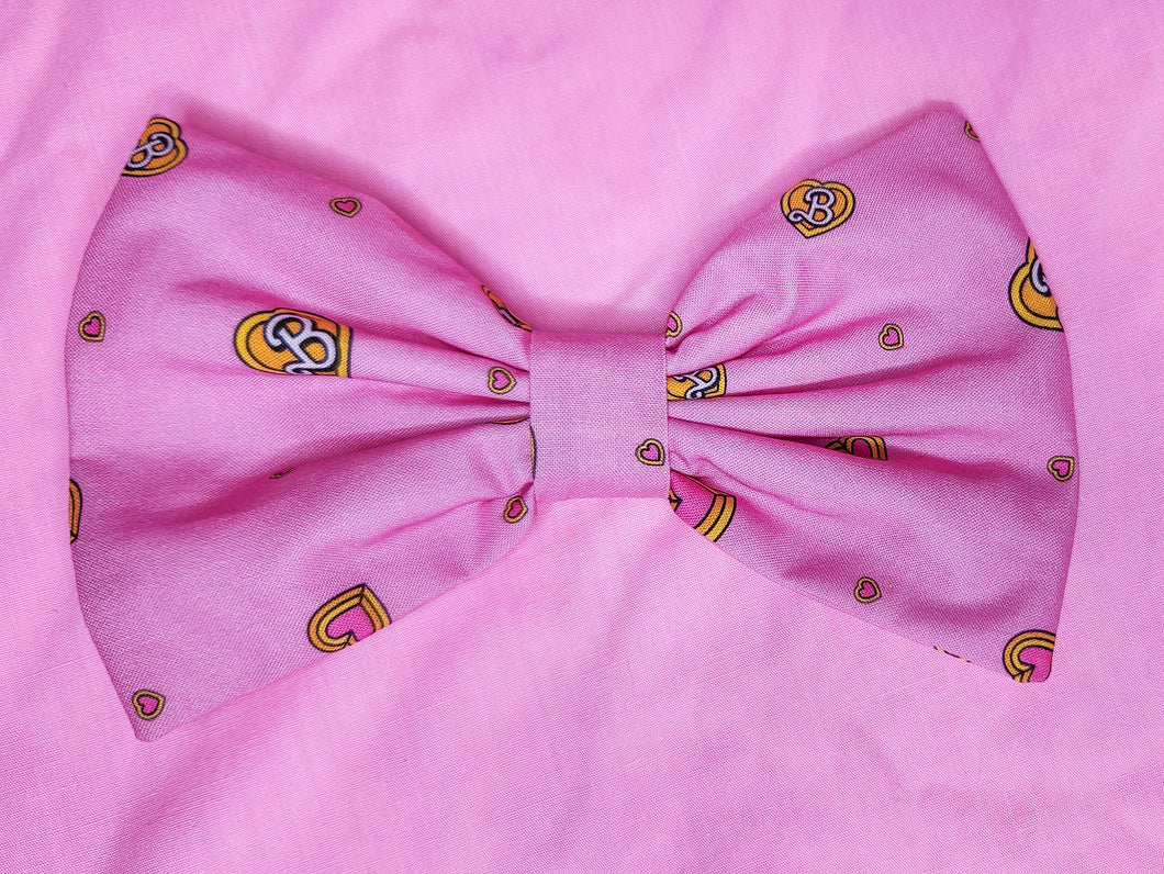 80's doll hot pink medallion hair bow