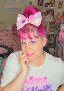 Iridescent dollhouse maximalist fairy kei hair bow