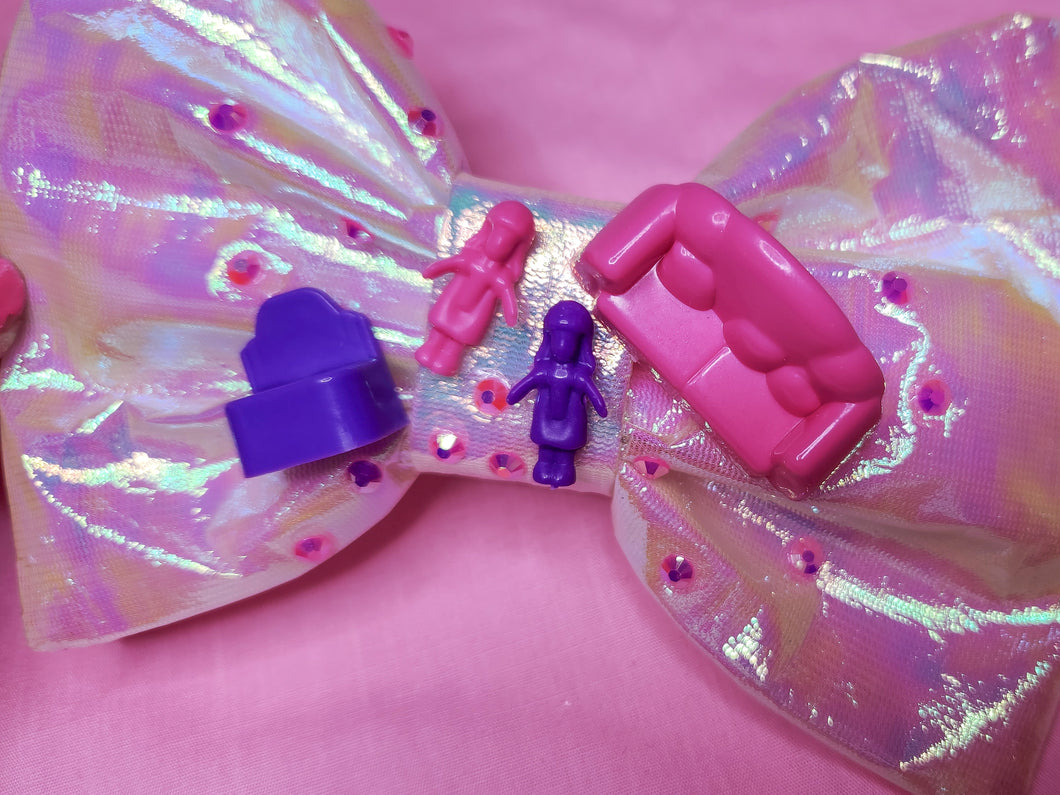 Iridescent dollhouse maximalist fairy kei hair bow