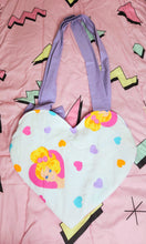 Load image into Gallery viewer, 90&#39;s doll upcycled heart shaped spank kei quilted tote bag