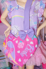 Load image into Gallery viewer, 90&#39;s doll upcycled heart shaped spank kei quilted tote bag
