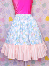 Load image into Gallery viewer, Cottagecore 80&#39;s floral trellis upcycled ruffled midi skirt, size 3X