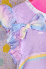 Load image into Gallery viewer, Unicorn rainbow spank kei 80&#39;s 90&#39;s ruffle top, size XL 2X