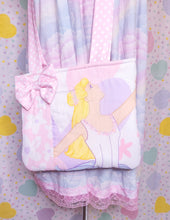 Load image into Gallery viewer, 90&#39;s ballerina doll upcycled spank kei quilted tote bag