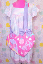 Load image into Gallery viewer, 90&#39;s doll upcycled heart shaped spank kei quilted tote bag