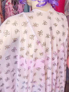 Pastel pink skull kimono top