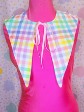 Load image into Gallery viewer, Rainbow gingham pointy detachable collar