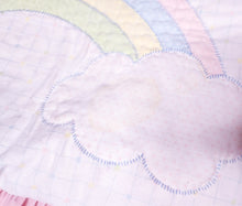 Load image into Gallery viewer, Upcycled baby rocking horse quilted ruffle tote bag