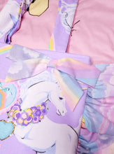 Load image into Gallery viewer, Unicorn/rainbow quilted spank kei ruffle tote bag