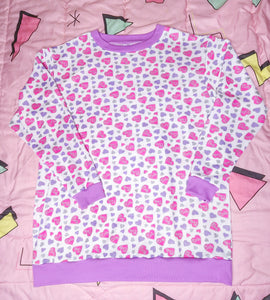 90's doll heart pullover sweatshirt, spank fairy kei size 2X