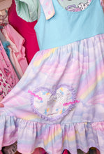 Load image into Gallery viewer, Pastel rainbow fairy spank kei jumper skirt, size S