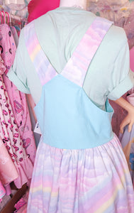 Pastel rainbow fairy spank kei jumper skirt, size S