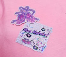 Load image into Gallery viewer, Holographic logo and ballet slipper sticker pack, fairy spank kei Miss Jediflip collab