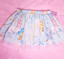 Load image into Gallery viewer, Care Bears pastel rainbow upcycled skirt, size XL