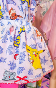 90's Pokemon upcycled skirt, size L