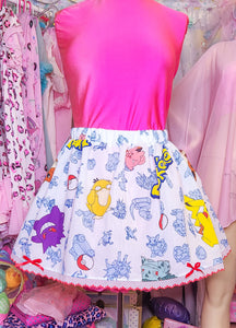 90's Pokemon upcycled skirt, size L