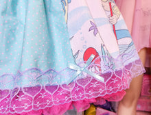 Load image into Gallery viewer, Little Mermaid polka dot spank kei skirt, size M
