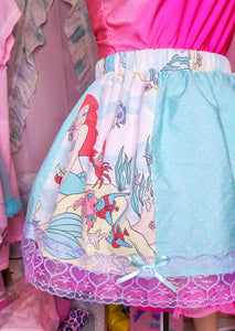 Little Mermaid polka dot spank kei skirt, size M