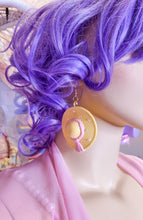 Load image into Gallery viewer, Doll hat earrings, chunky bling bimbo drag queen accessories