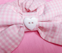 Load image into Gallery viewer, Pink gingham cottagecore 90&#39;s scrunchie hair bow