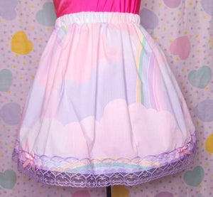Pastel rainbow upcycled skirt, size 2X