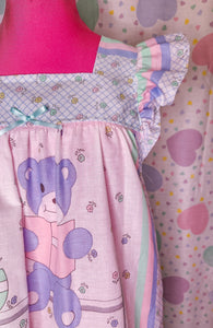 Books and floral teddy bear fairy spank kei nightie dress, size M L