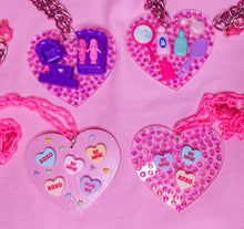 Load image into Gallery viewer, Pink Conversation hearts necklace, fairy spank kei lovecore