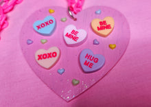 Load image into Gallery viewer, Pink Conversation hearts necklace, fairy spank kei lovecore