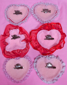 Chocolate lovecore Valentine envelope 2-way clip brooch