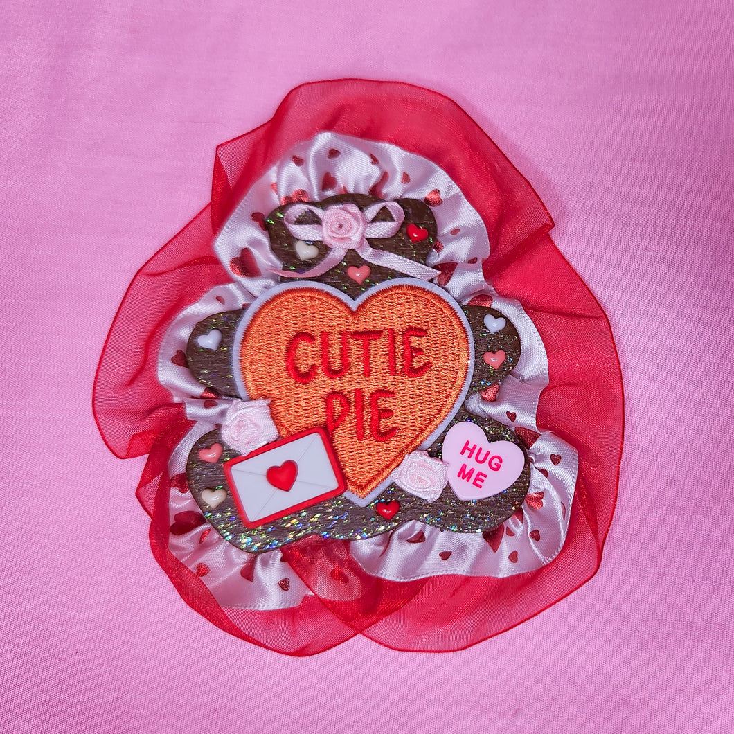 Chocolate bear lovecore Valentine 2-way clip brooch
