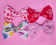 Load image into Gallery viewer, Pink Conversation Hearts lovecore Valentine&#39;s Day hair bow