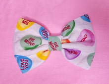 Load image into Gallery viewer, Conversation Hearts lovecore Valentine&#39;s Day hair bow