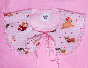 Pink gingham puppy lovecore fairy spank kei detachable collar