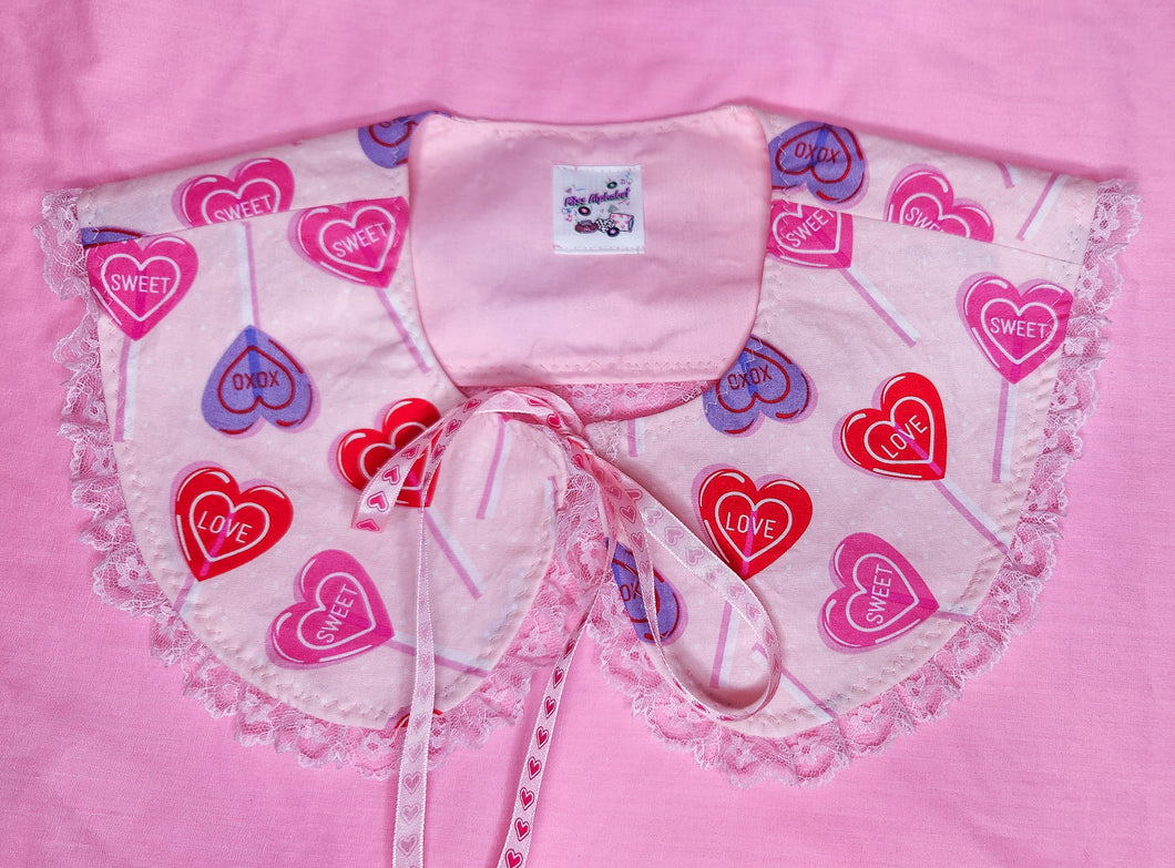 Heart lollipop lovecore fairy spank kei detachable collar