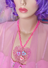 Load image into Gallery viewer, Conversation hearts maximalist bling necklace, fairy spank kei lovecore