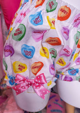 Load image into Gallery viewer, Conversation Hearts lovecore Valentine fairy kei bloomers, size S-2X