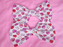 Load image into Gallery viewer, Red/pink Conversation hearts lovecore Valentine&#39;s Day hair bow