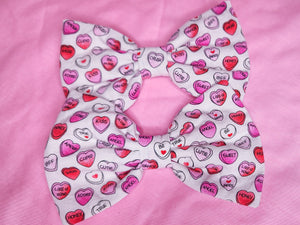 Red/pink Conversation hearts lovecore Valentine's Day hair bow
