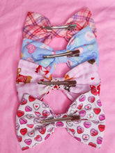 Load image into Gallery viewer, Pink plaid lovecore Valentine&#39;s Day hair bow