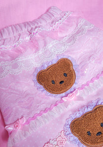 Teddy bear lace legwarmers - Lovely Dreamhouse - Made to order