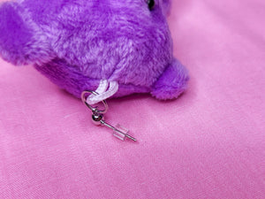 Purple plush teddy bear earrings, chunky valentine lovecore drag queen jewelry