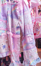 Load image into Gallery viewer, Pastel rainbow patchwork pants, fairy spank kei size XL