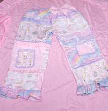 Load image into Gallery viewer, Pastel rainbow patchwork pants, fairy spank kei size XL