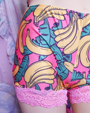 Load image into Gallery viewer, Pink banana print hotpants, size XL 2X