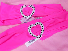 Load image into Gallery viewer, Hot pink polka dot heart stretch belt size 2X 3X fairy spank kei