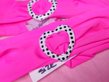 Load image into Gallery viewer, Hot pink polka dot heart stretch belt size 2X 3X fairy spank kei